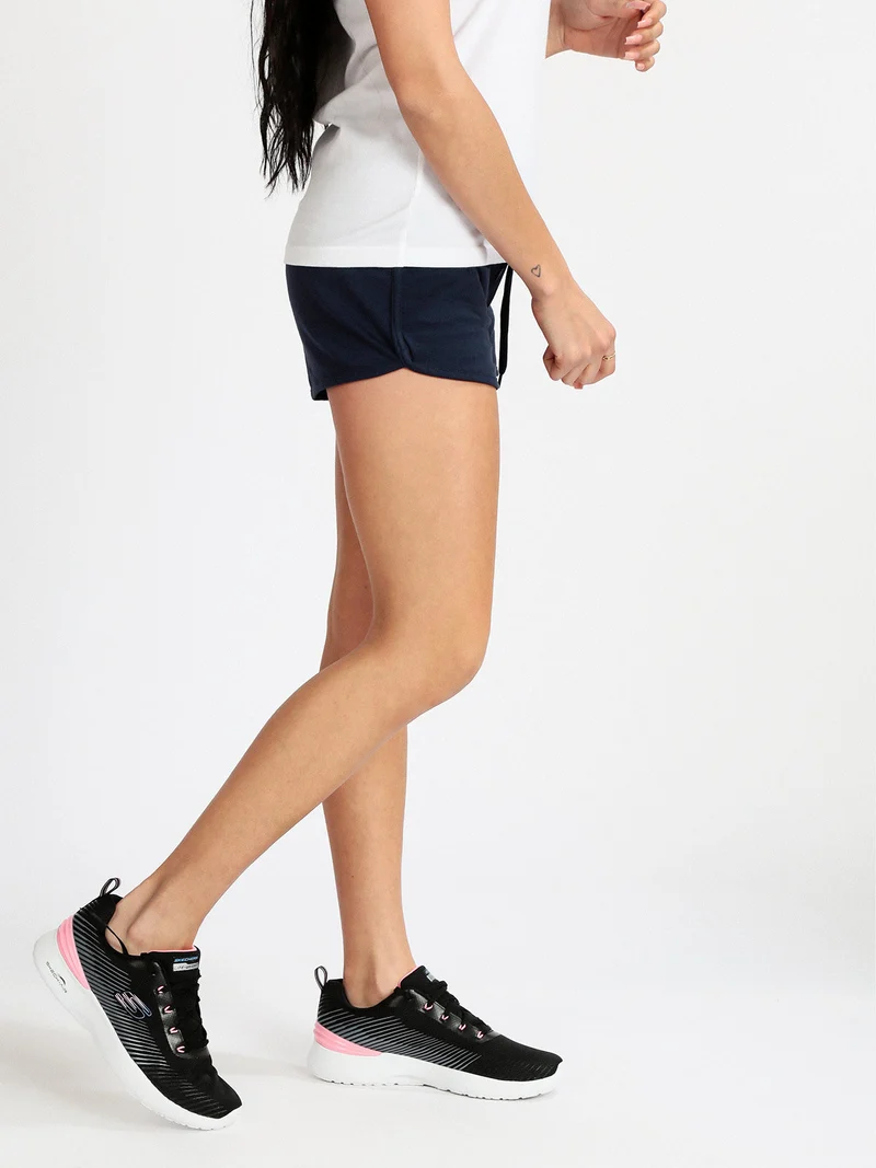 Shorts sportivi donna in cotone - blu scuro