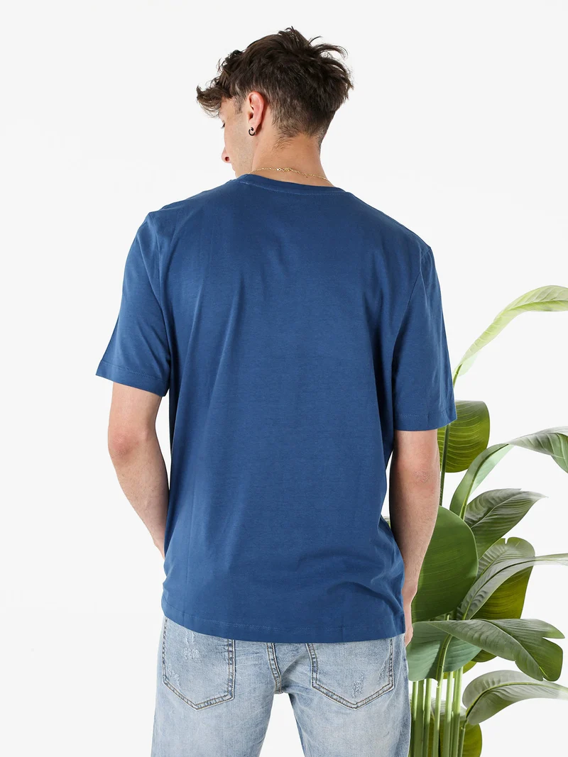 T-shirt girocollo da uomo in cotone con stampa - avion