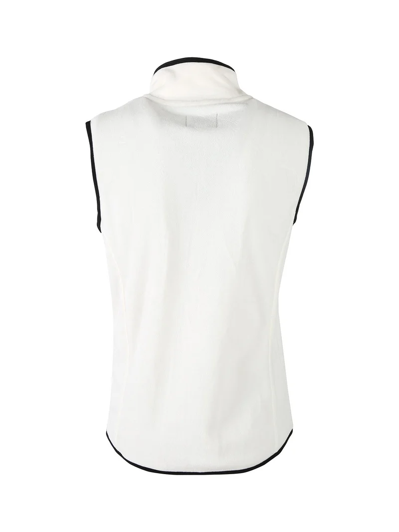 Smanicato donna in pile con zip - bianco