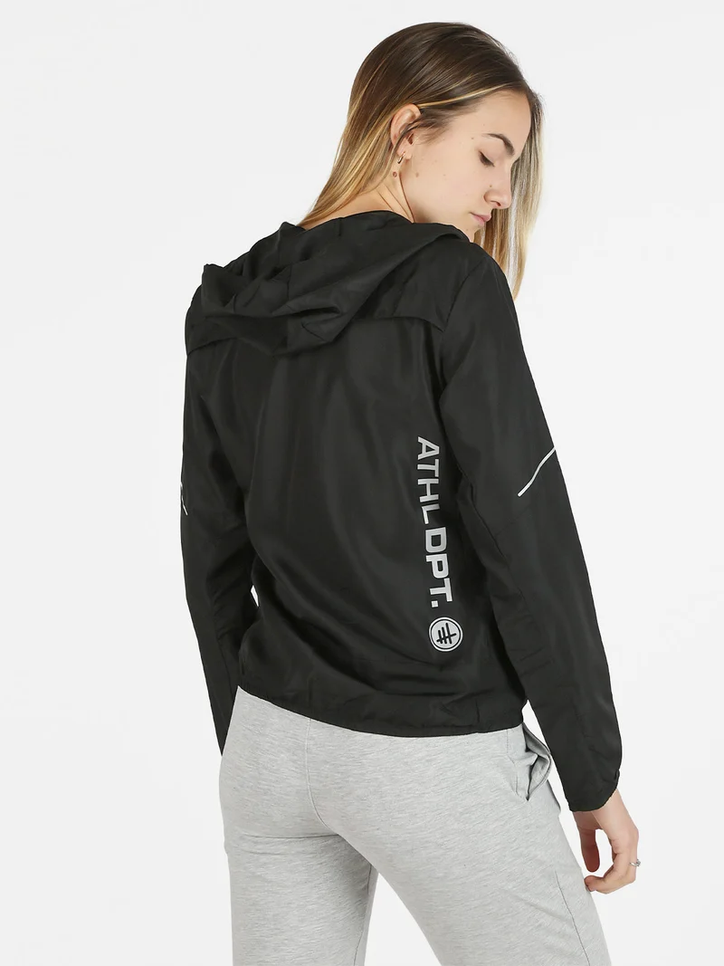 Giacca running da donna con cappuccio - nero