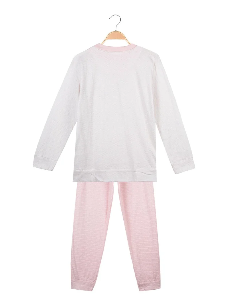 Pigiama a pois in cotone - rosa
