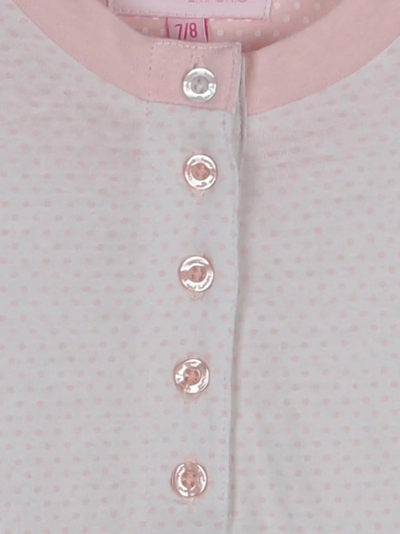 Pigiama a pois in cotone - rosa