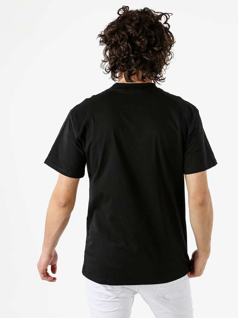 T-shirt da uomo in cotone con stampa - nero