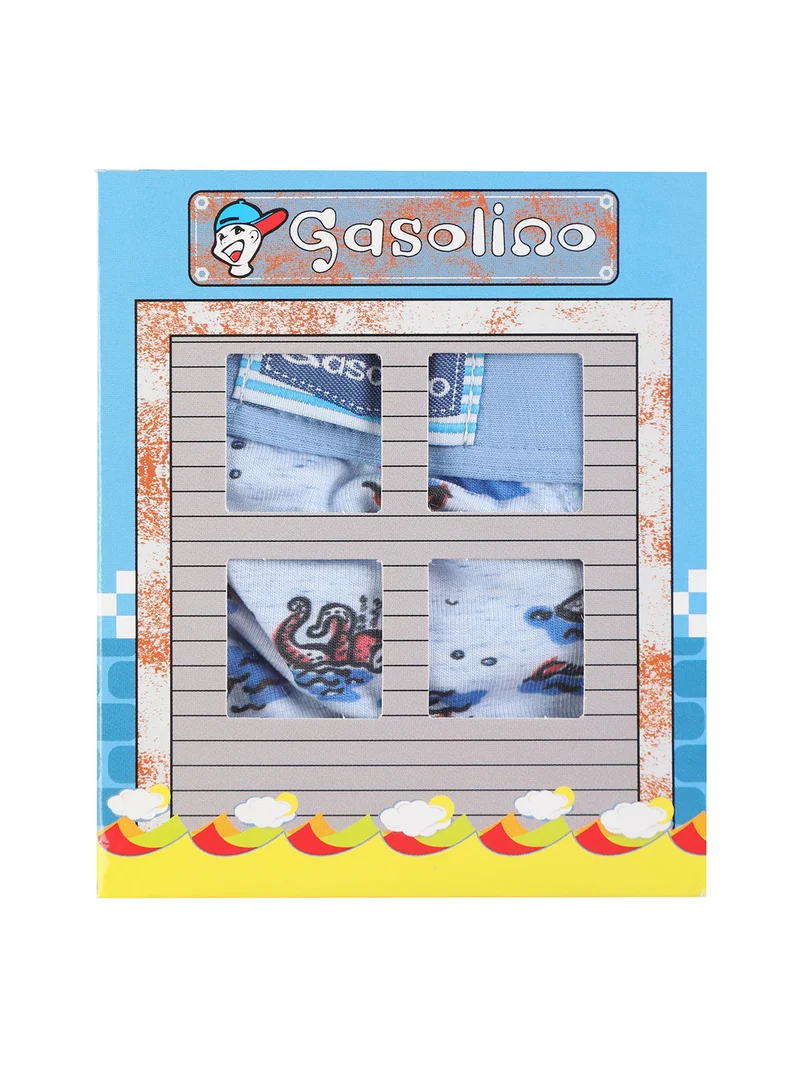 Boxer da bambino con stampa - celeste
