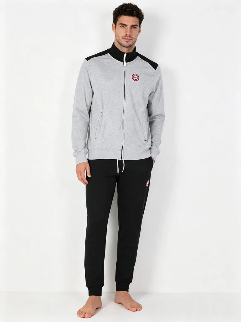 Tuta sportiva da uomo con zip intera - grigio