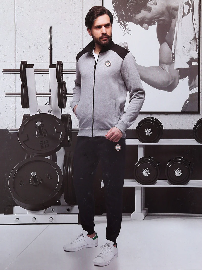 Tuta sportiva da uomo con zip intera - grigio