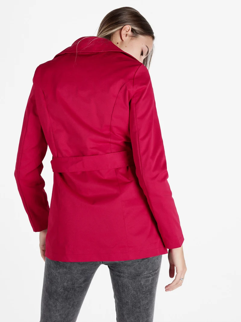 Trench donna con bottoni a doppiopetto - rosso