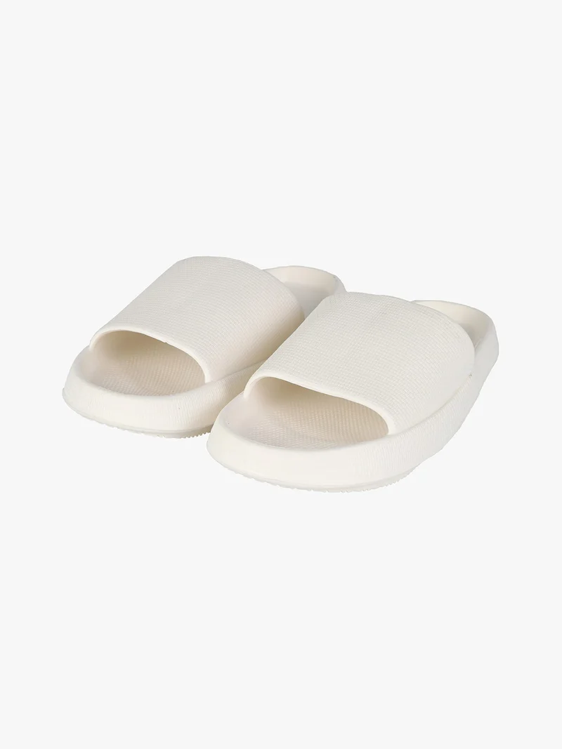 Ciabatte uomo in gomma con suola rialzata - beige