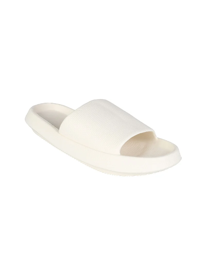 Ciabatte uomo in gomma con suola rialzata - beige
