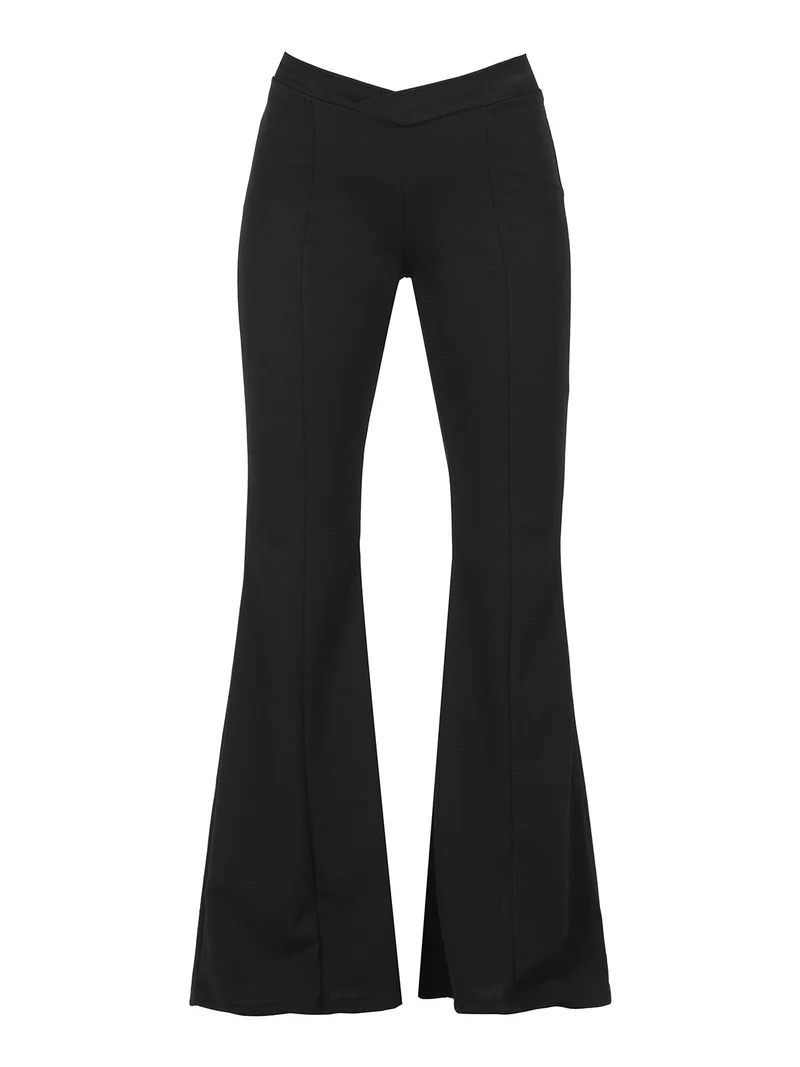 Pantaloni eleganti da donna a zampa - nero