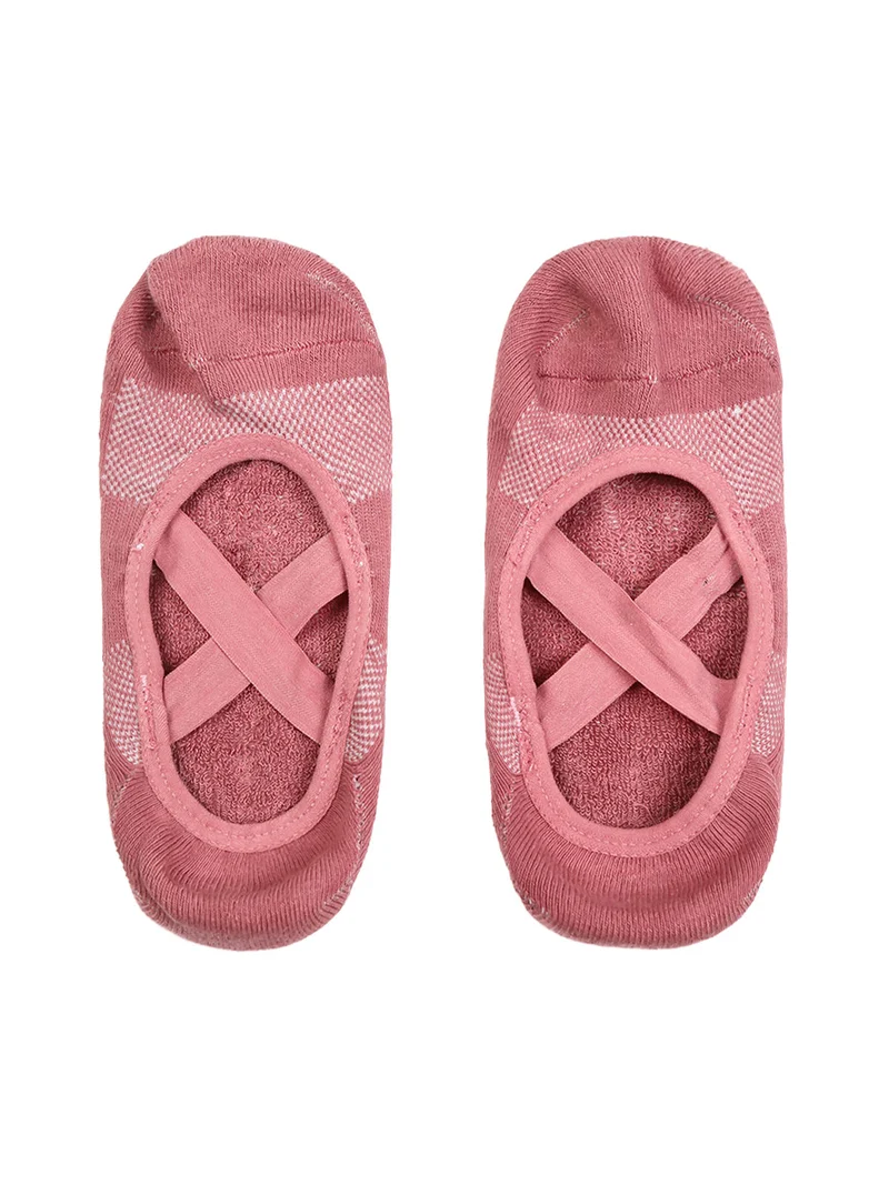 Calze fitness antiscivolo da donna - rosa