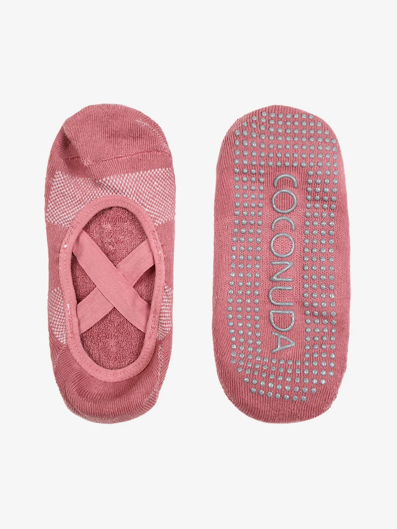 Calze fitness antiscivolo da donna - rosa