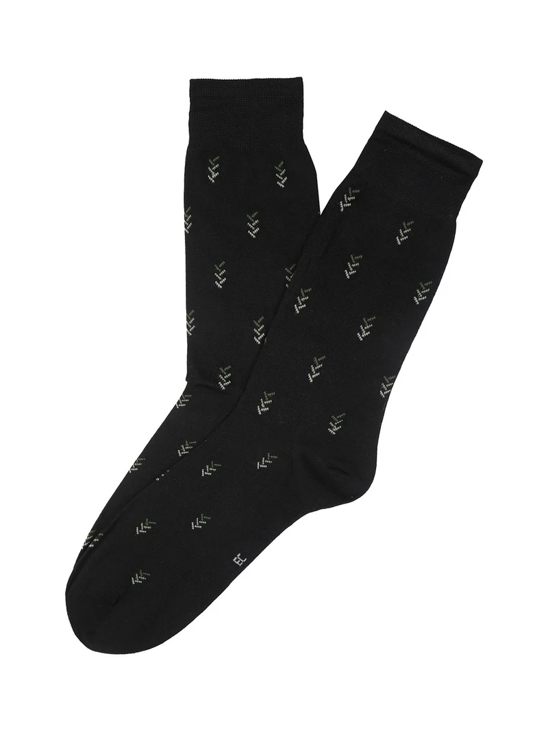 Calze corte da uomo in filo di scozia - nero