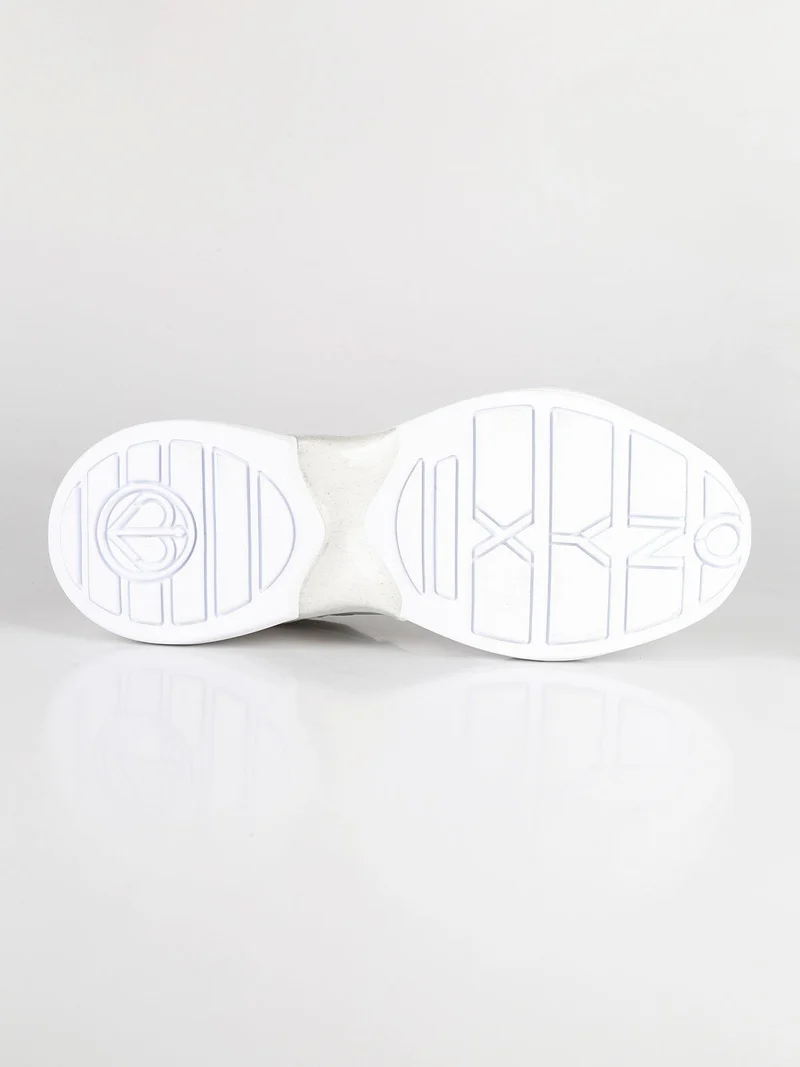 Sneakers stringate con zeppa - bianco