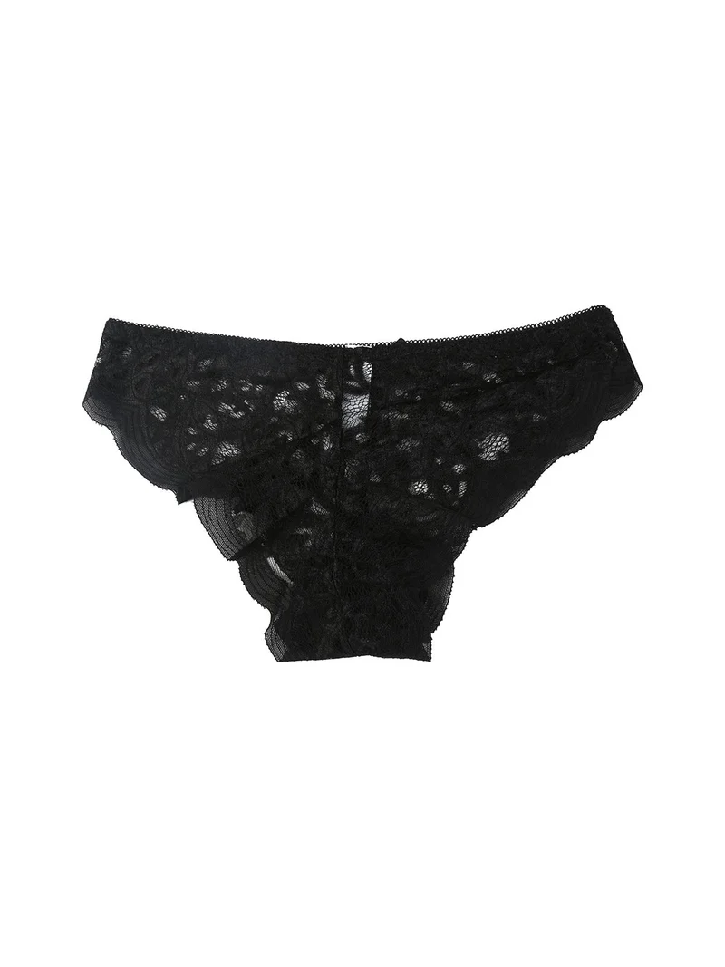 Slip da donna in pizzo - nero