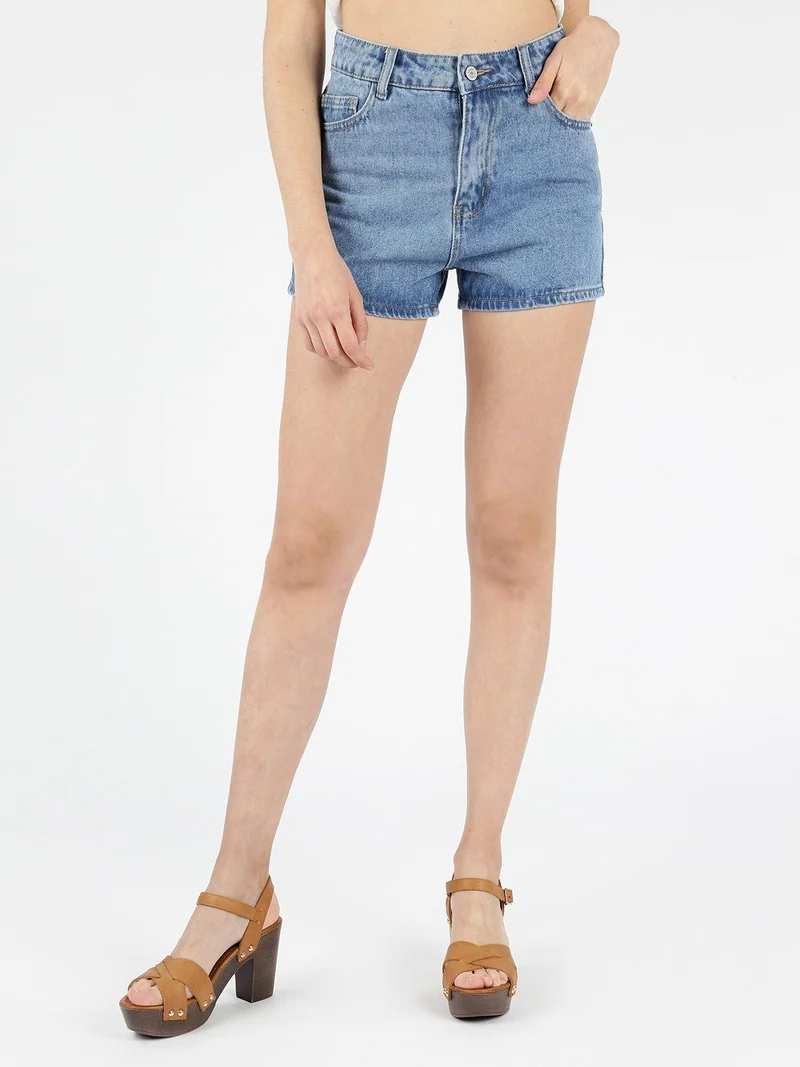 Shorts di jeans a vita alta - jeans