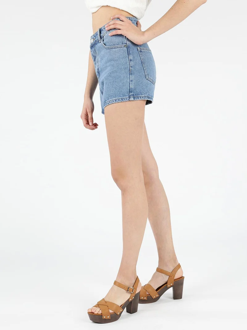 Shorts di jeans a vita alta - jeans