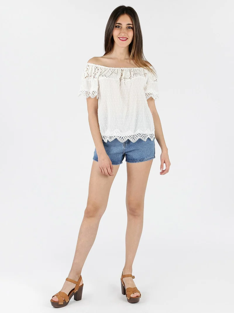 Shorts di jeans a vita alta - jeans