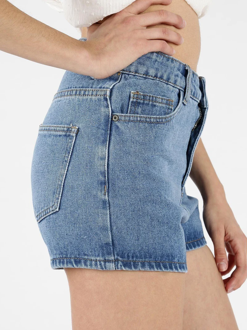 Shorts di jeans a vita alta - jeans
