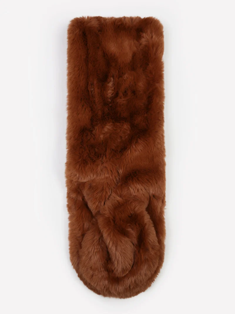 Sciarpa donna in ecopelliccia - marrone