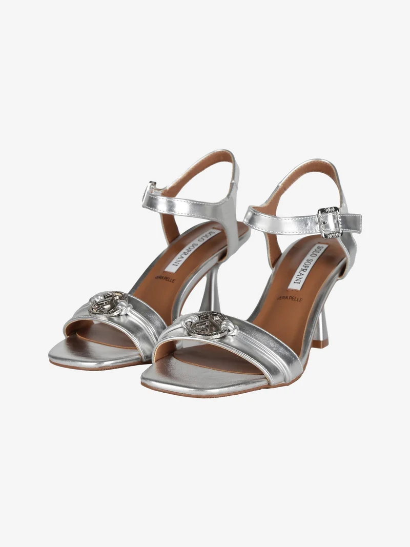 Sandali donna con tacco - argento