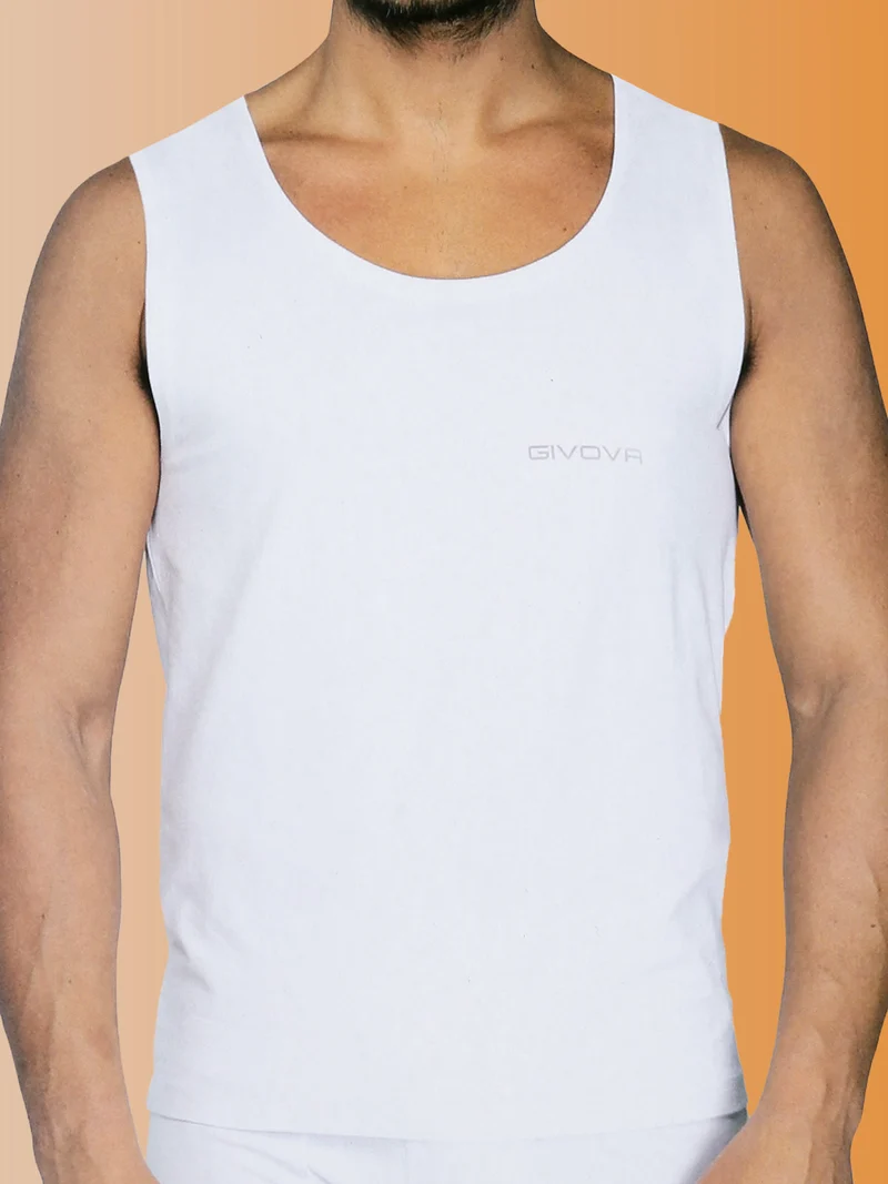 Canotta uomo in cotone - bianco