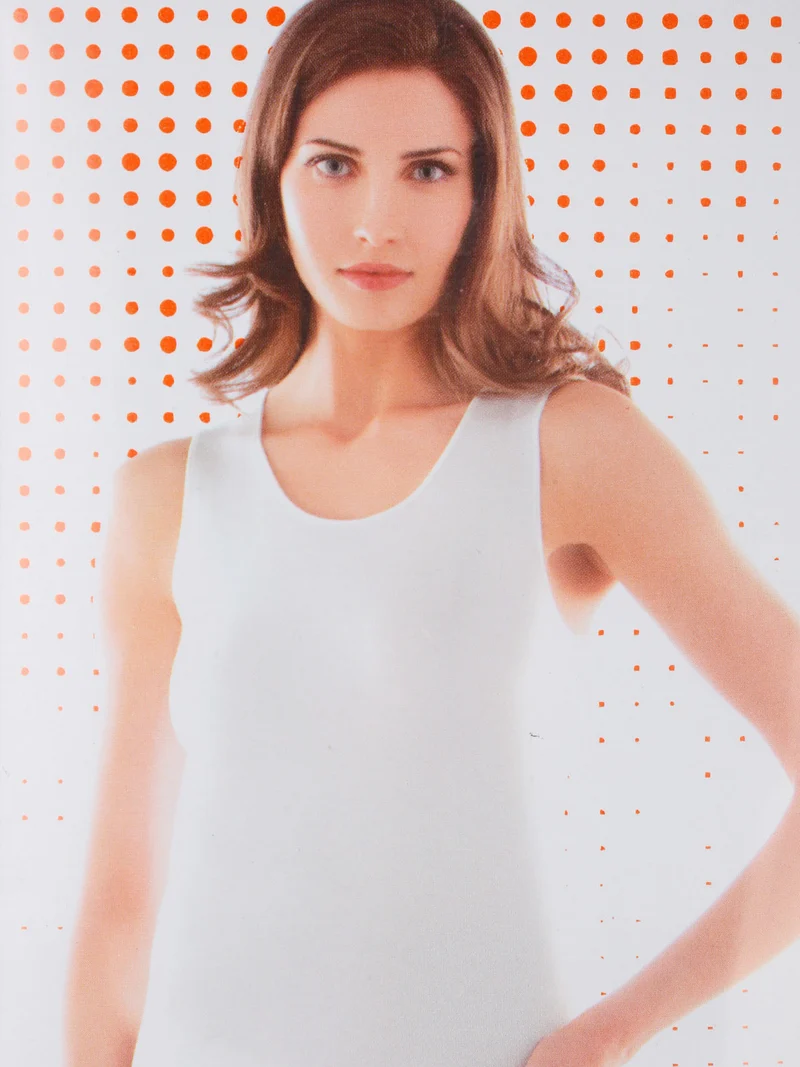 Canotta intima termica da donna spalla larga - bianco