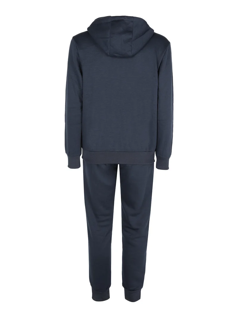 Tuta da uomo 2 pezzi con cappuccio e zip - blu scuro