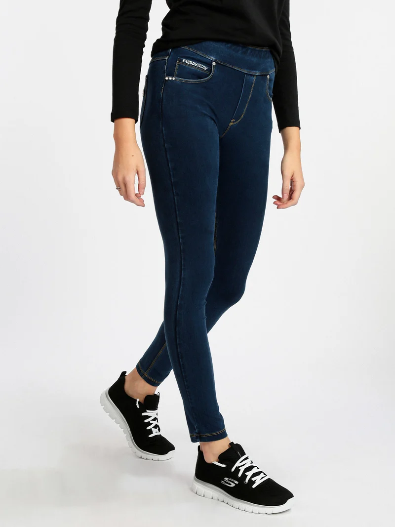 Jeggings donna con vita risvoltabile - jeans