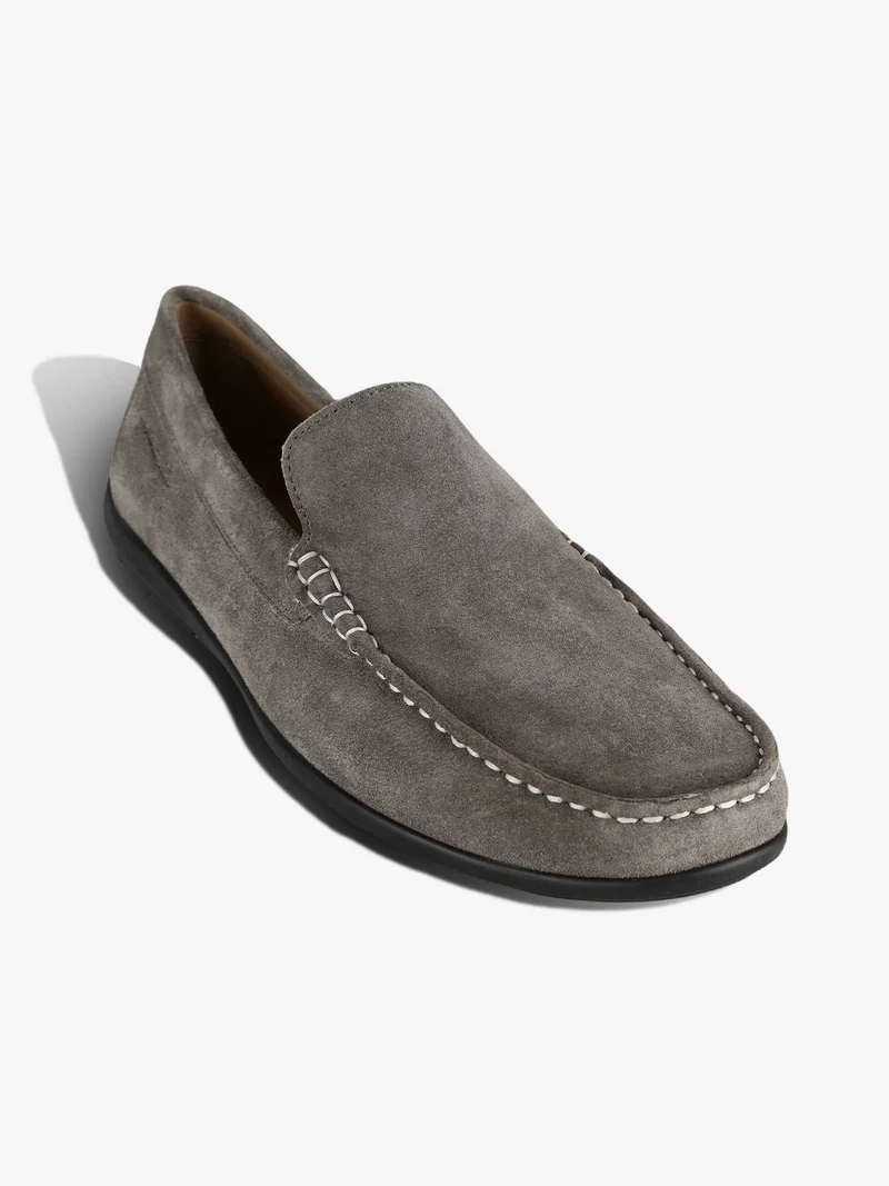 LEMAN Mocassini in pelle da uomo - grigio