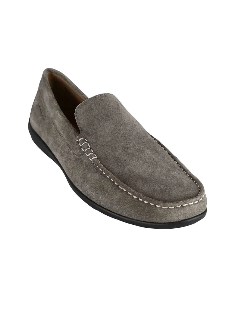 LEMAN Mocassini in pelle da uomo - grigio
