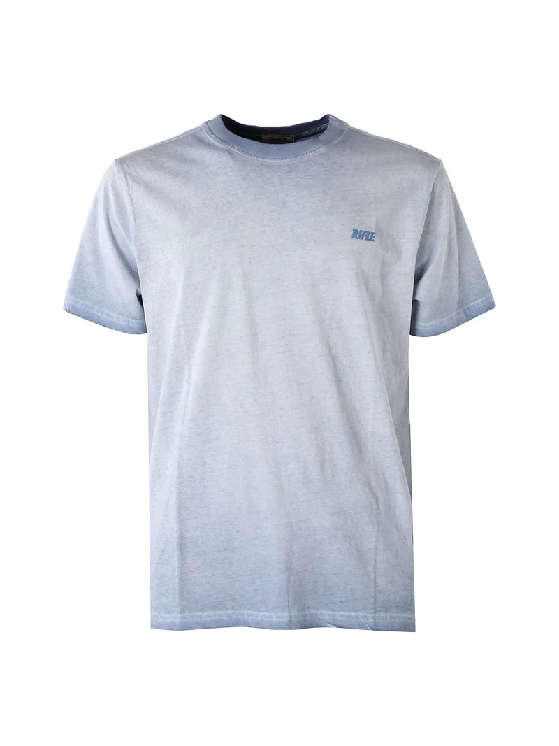 T-shirt girocollo da uomo in cotone con logo - cielo