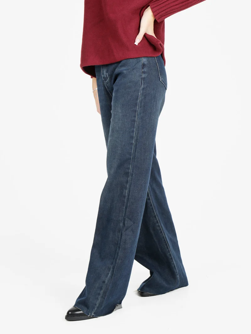 Jeans donna a vita alta con finale a zampa - jeans