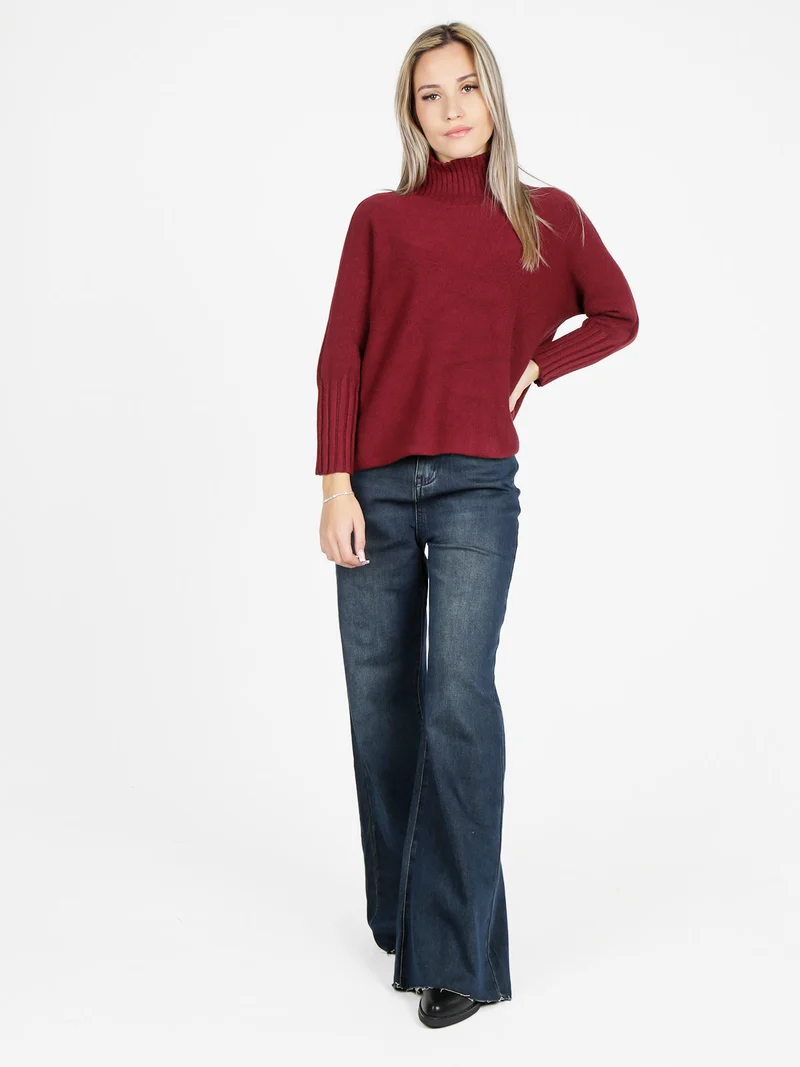 Jeans donna a vita alta con finale a zampa - jeans