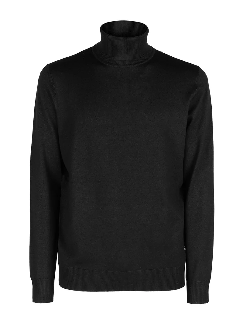 Dolcevita da uomo in maglia - nero