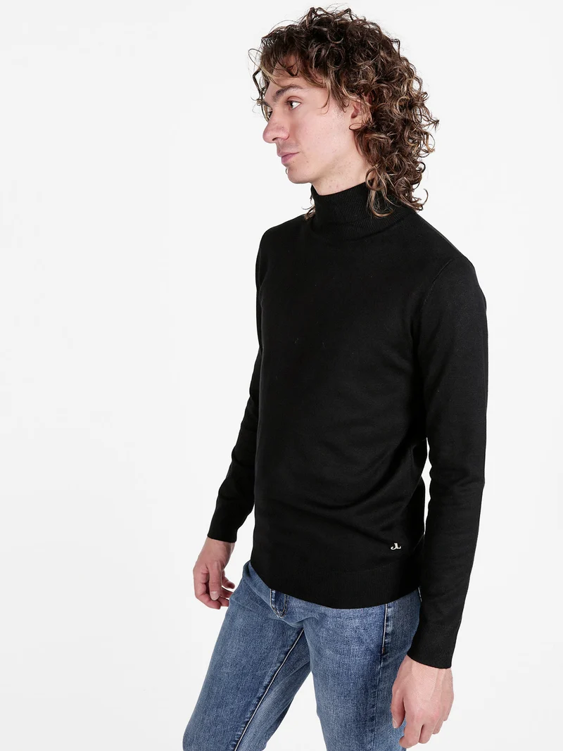 Dolcevita da uomo in maglia - nero