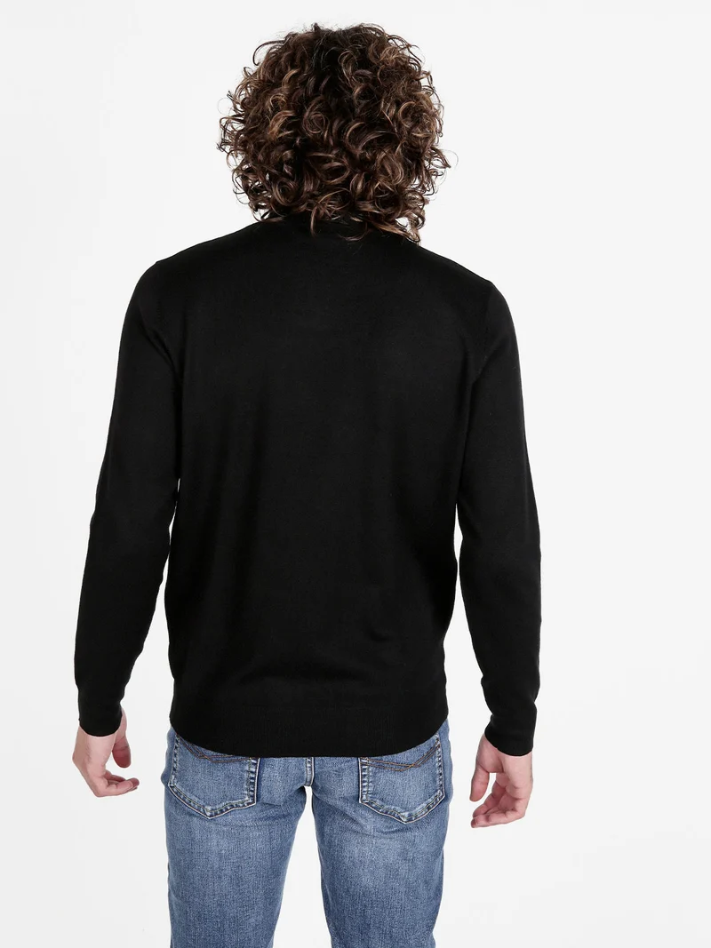 Dolcevita da uomo in maglia - nero