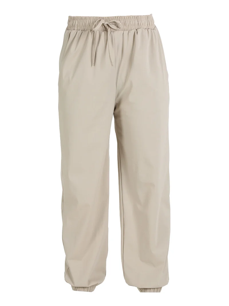Pantaloni donna in tessuto tecnico con polsini - sabbia