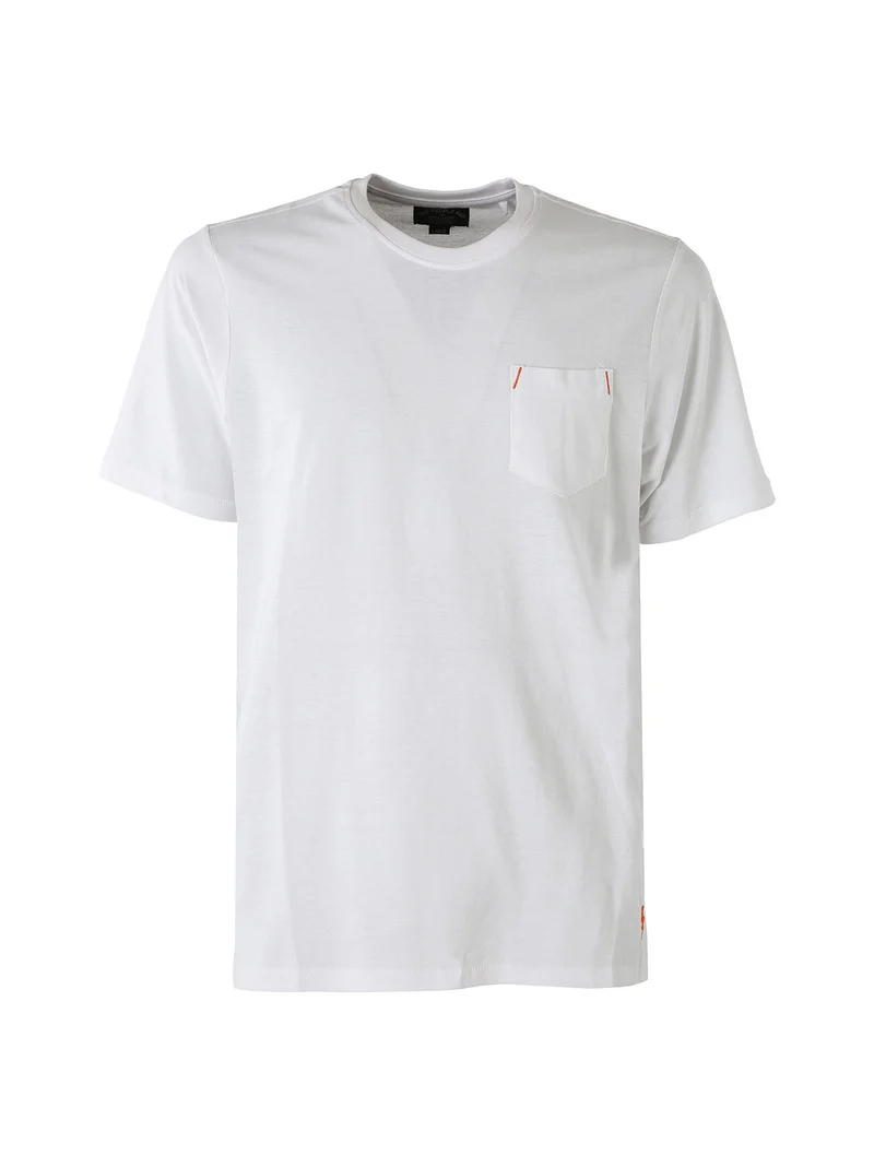 T-shirt in cotone da uomo con taschino frontale - bianco