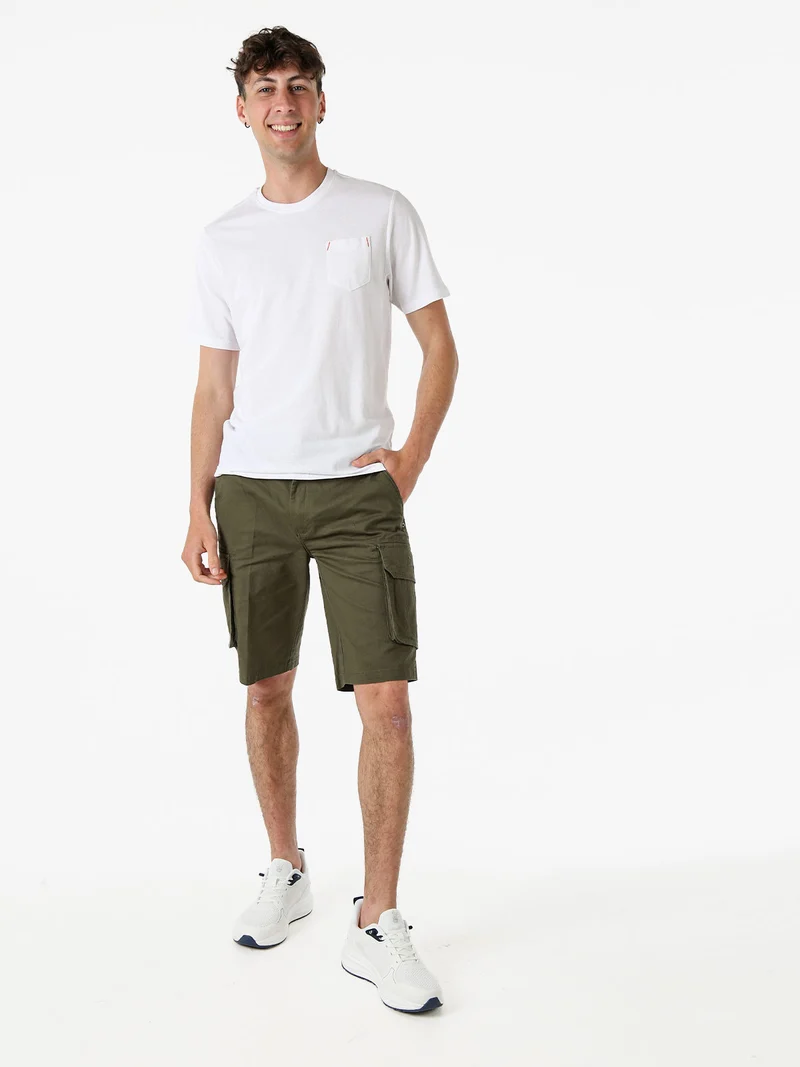 T-shirt in cotone da uomo con taschino frontale - bianco