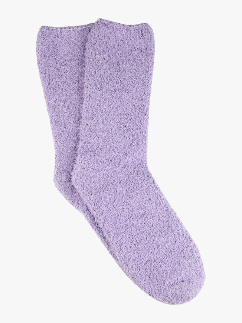 Calze donna in ciniglia con lurex - lilla