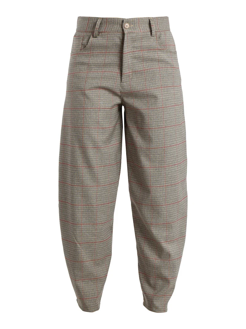 Pantaloni a fantasia da donna gamba larga - rosso