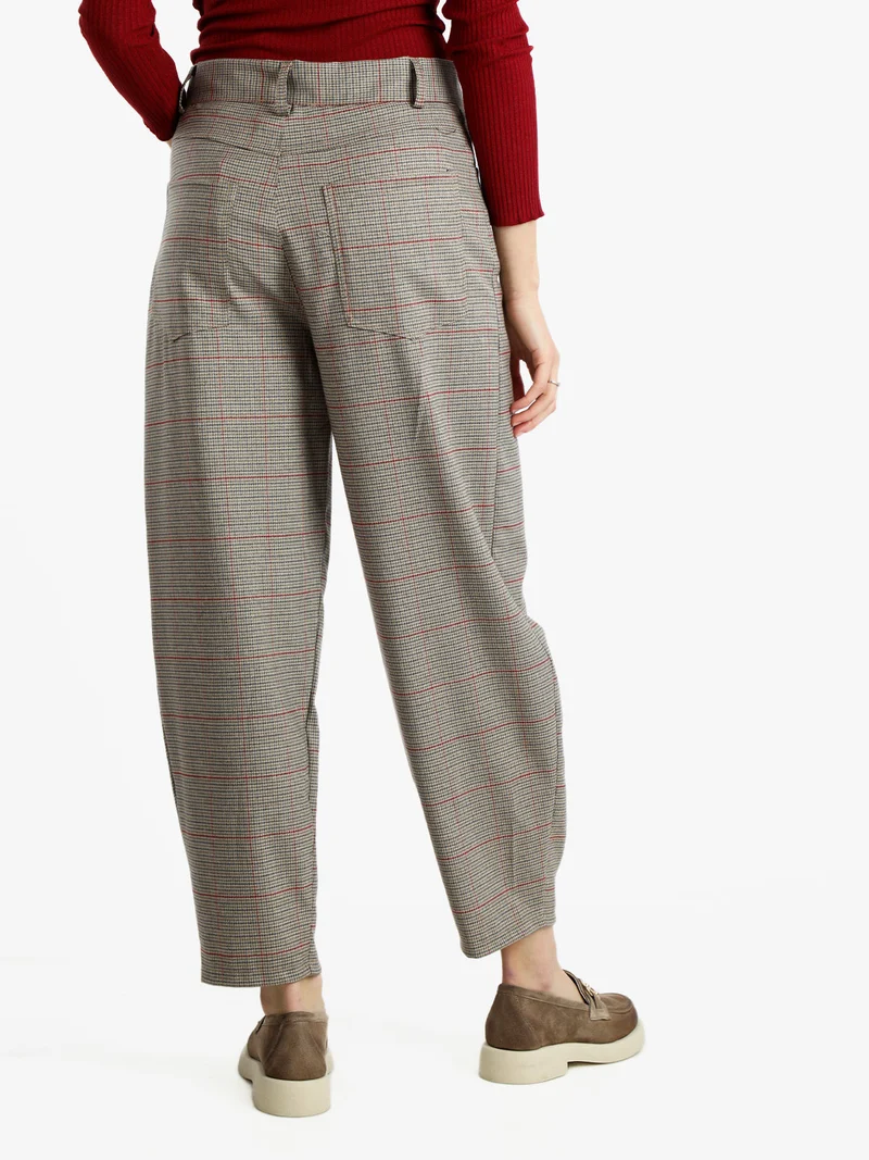 Pantaloni a fantasia da donna gamba larga - rosso