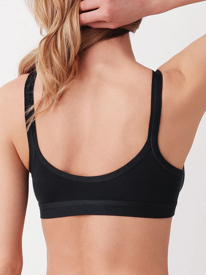 Brassiere donna in cotone bielastico - nero