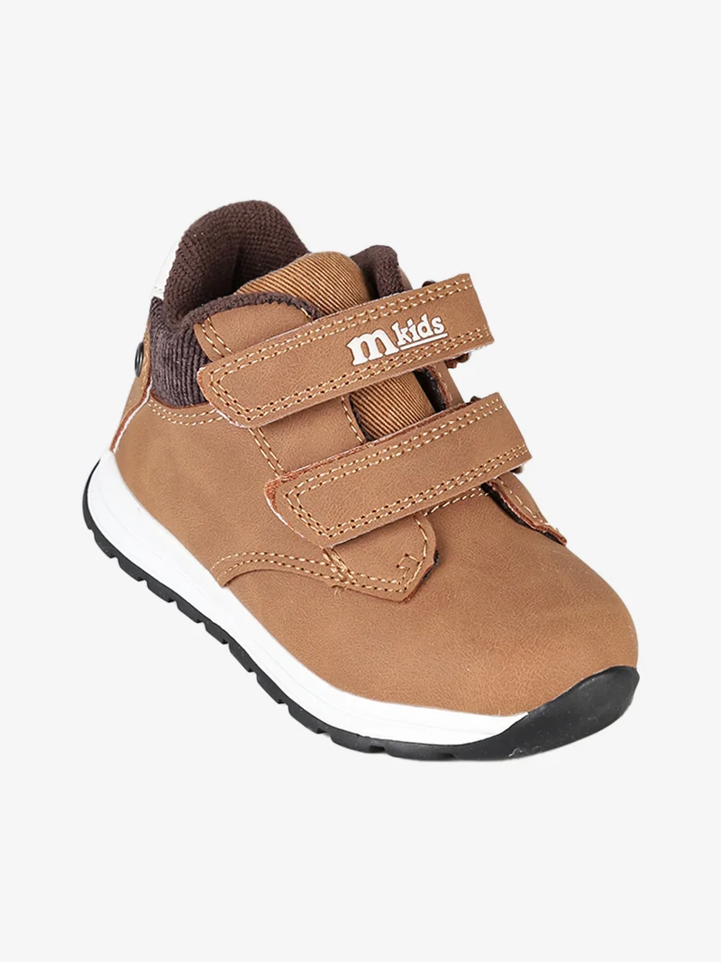 Sneakers alte da bambino con cinturini a strappo - cammello