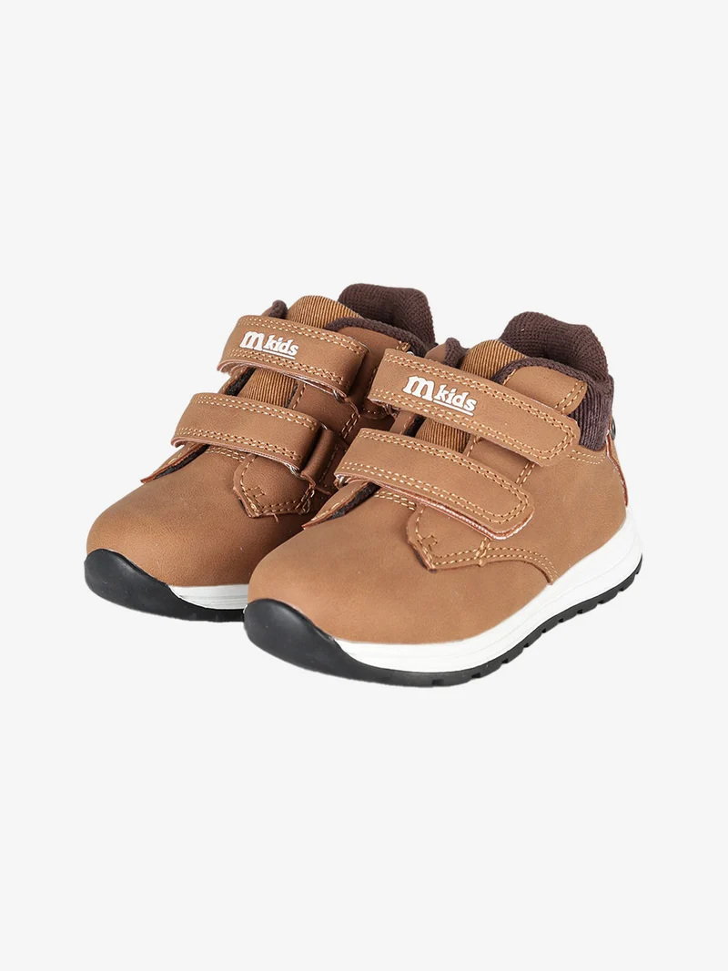 Sneakers alte da bambino con cinturini a strappo - cammello