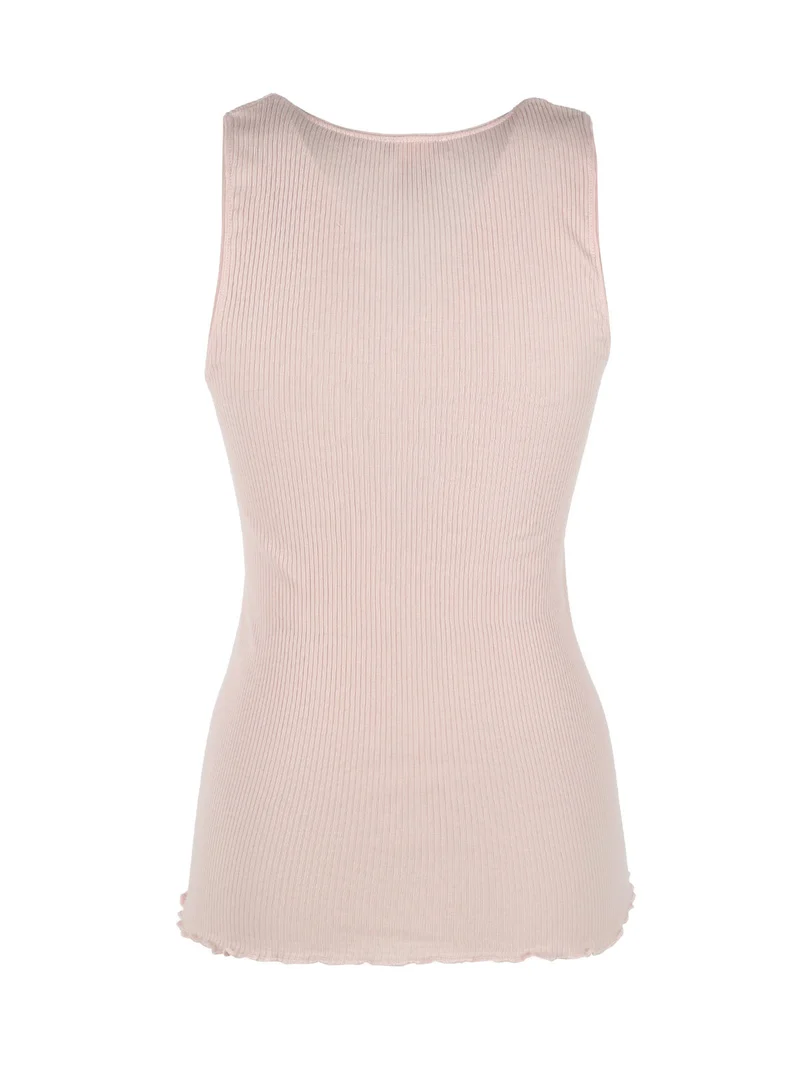 Canotta donna girocollo a costine - rosa