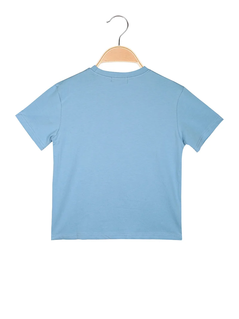 T-shirt da bambino con stampa disegno - azzurro