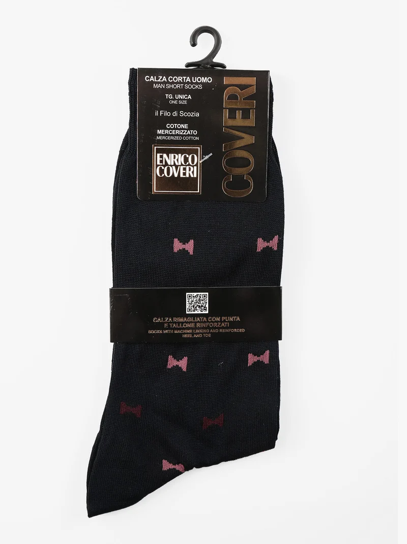Calze corte da uomo con stampa papillon - blu scuro