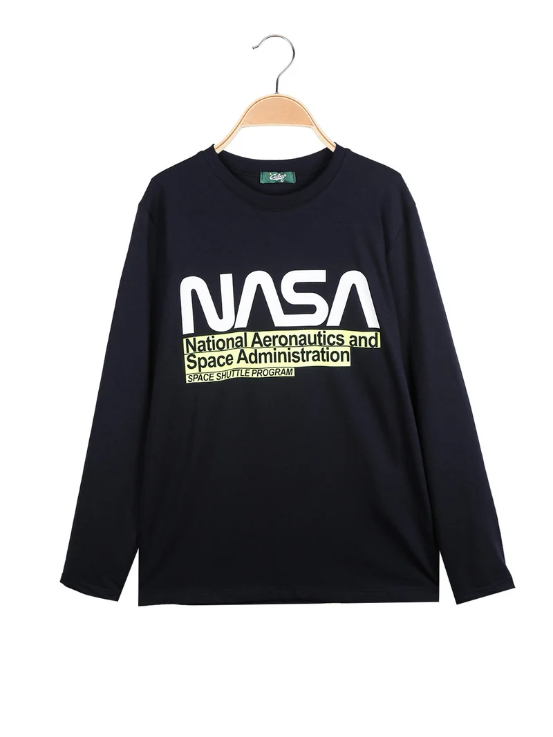 T-shirt da ragazzo a maniche lunghe - blu scuro